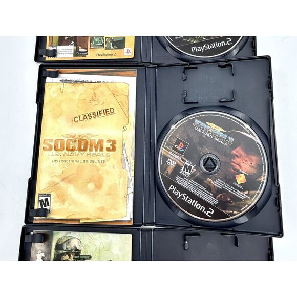 3 PS2 Playstation 2 Games First Person Shooter Splinter Cell Socom 3 Ghost Recon - Picture 7 of 8